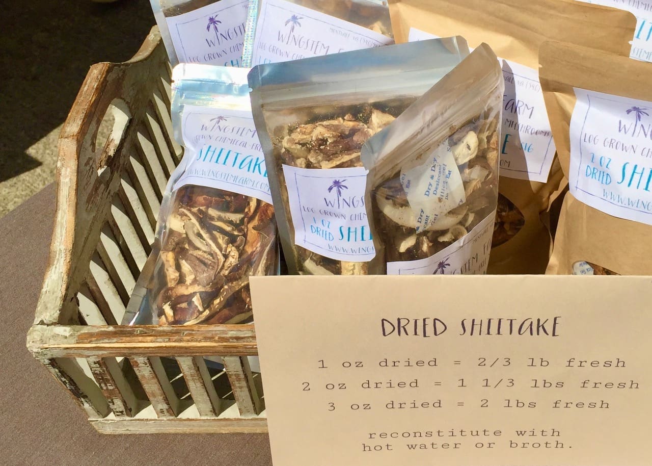 Cultivated mushrooms from Lexi Rojahn and Mark Cohen, owners of Wingstem Farm in Bedford County, available on LEAP’s online ordering platform.
