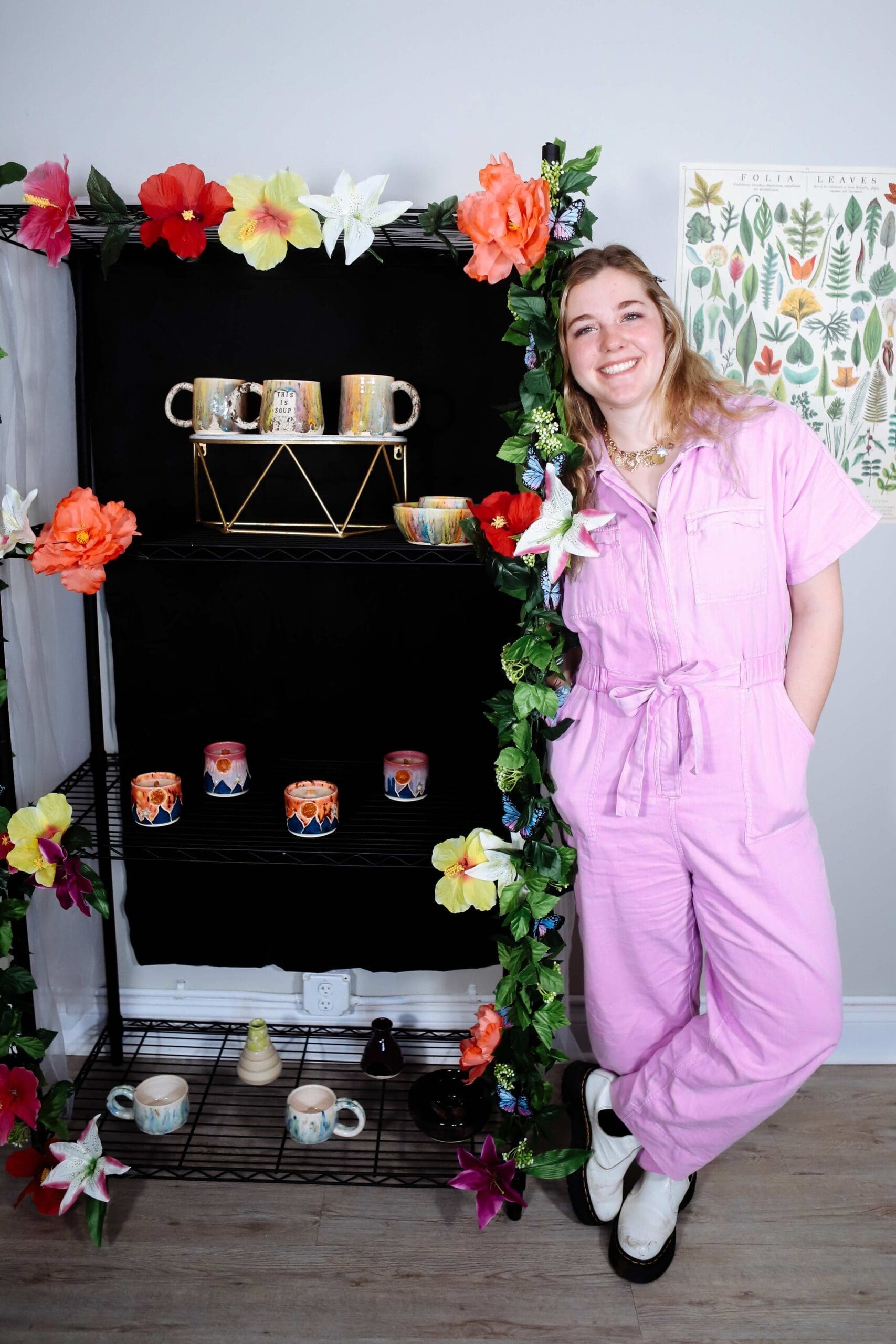 Gabrielle King with some of her handmade pottery.